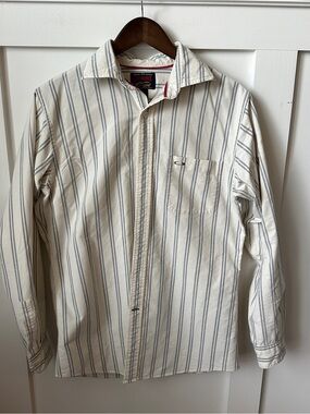 Daniel Cremieux Cream Shirt with Gray Pinstripes